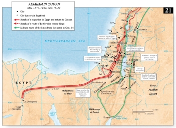 map: K?naan, Sinai and the Nile Delta